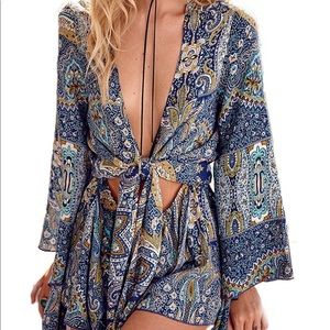 Women's Boho V Neck Print Romper